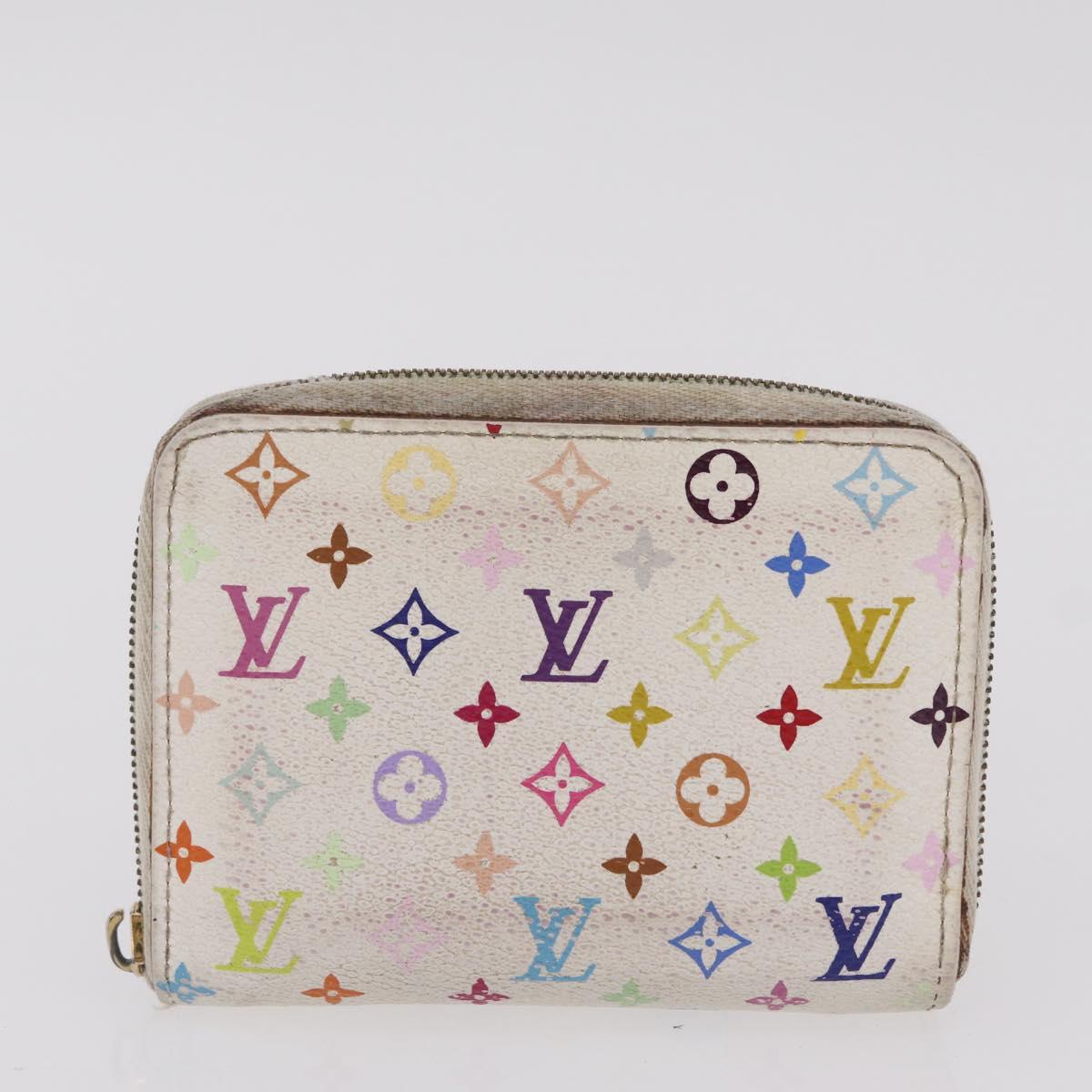 LOUIS VUITTON Monogram Multicolor Wallet 3 Set White LV Auth 207532