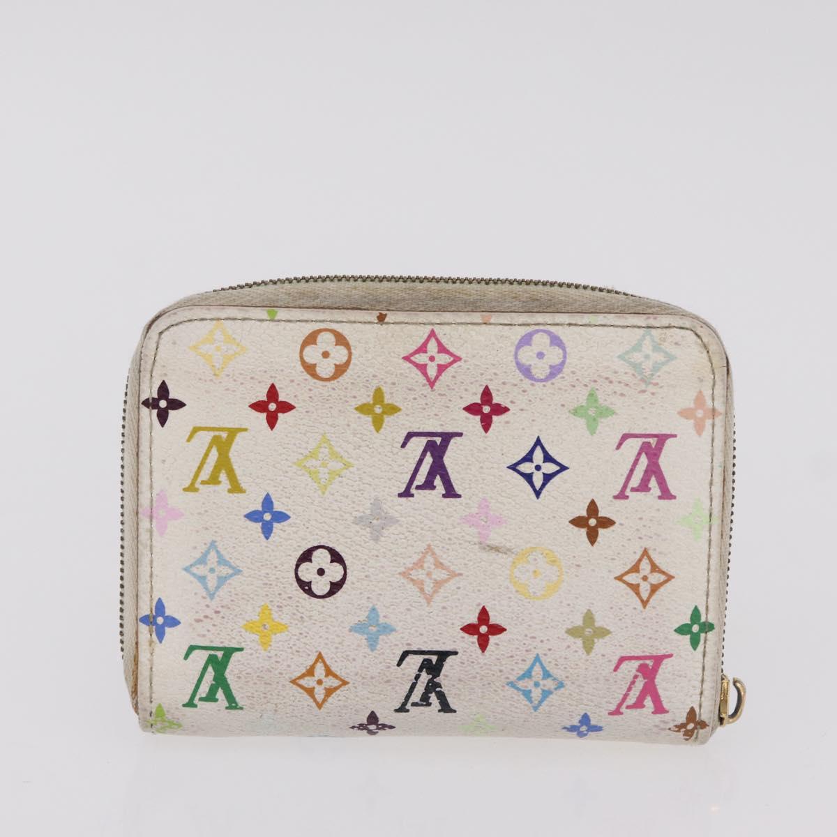 LOUIS VUITTON Monogram Multicolor Wallet 3 Set White LV Auth 207532
