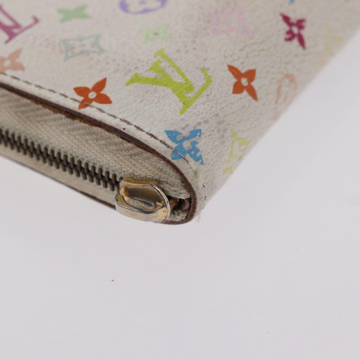 LOUIS VUITTON Monogram Multicolor Wallet 3 Set White LV Auth 207532