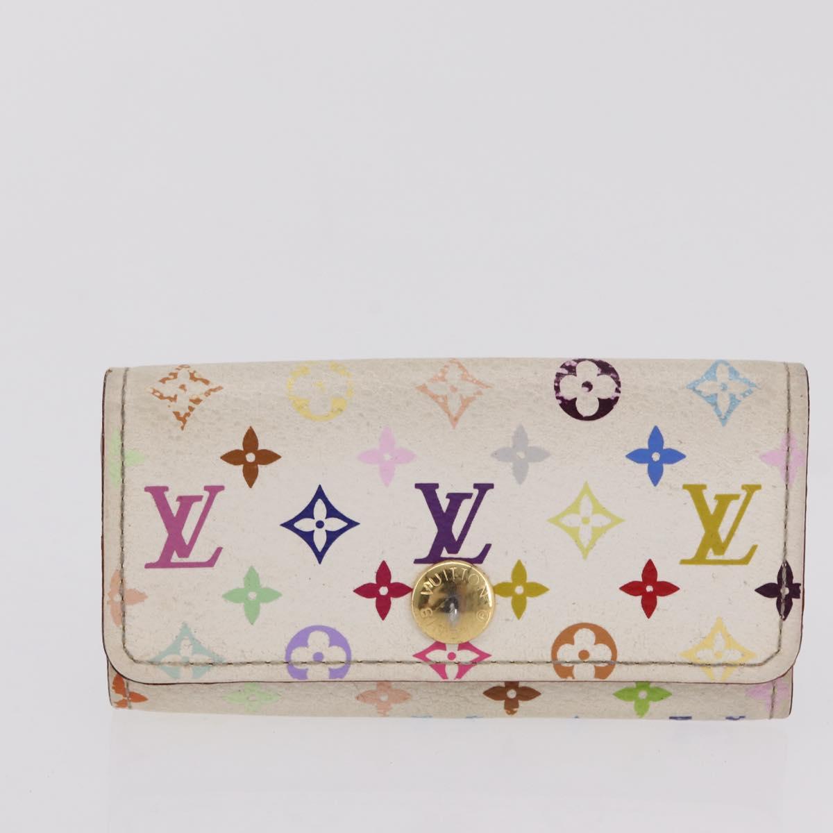 LOUIS VUITTON Monogram Multicolor Wallet 3 Set White LV Auth 207532