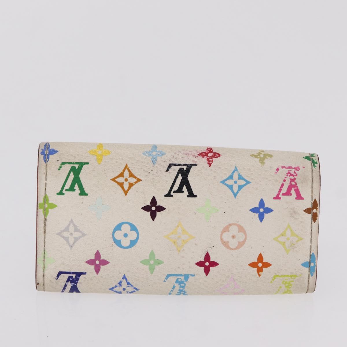 LOUIS VUITTON Monogram Multicolor Wallet 3 Set White LV Auth 207532