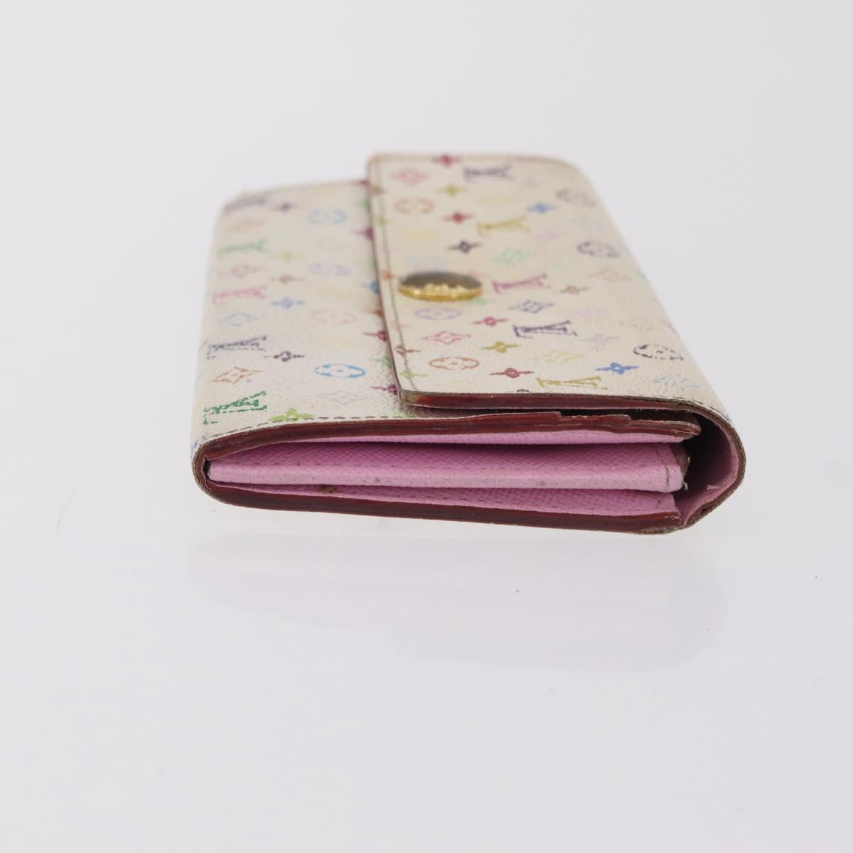 LOUIS VUITTON Monogram Multicolor Wallet 3 Set White LV Auth 207532