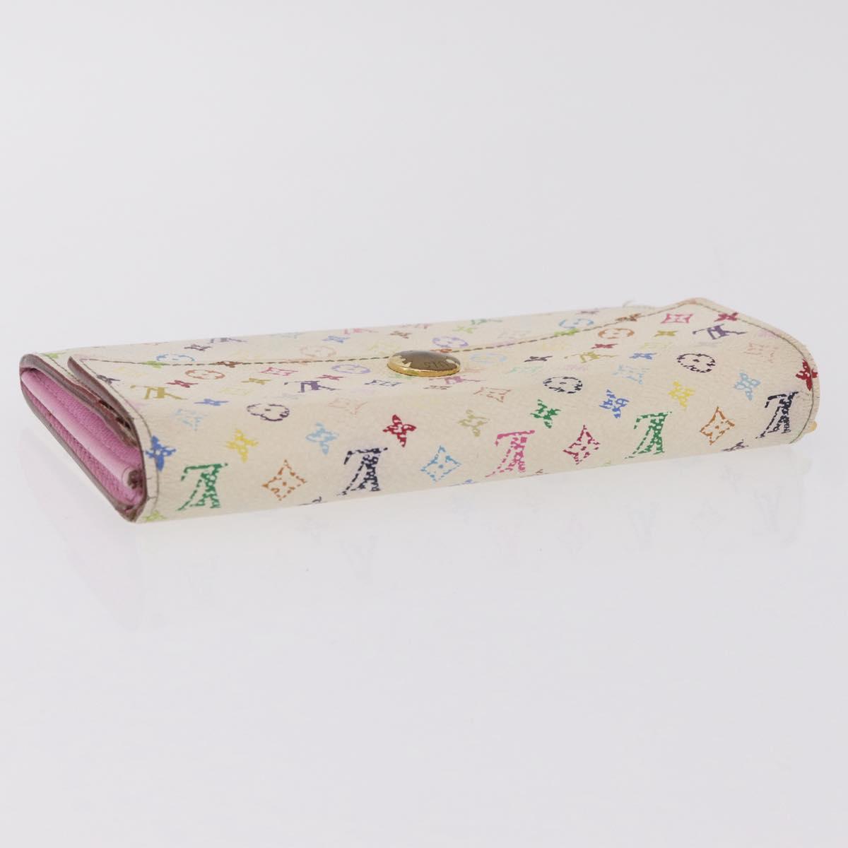 LOUIS VUITTON Monogram Multicolor Wallet 3 Set White LV Auth 207532