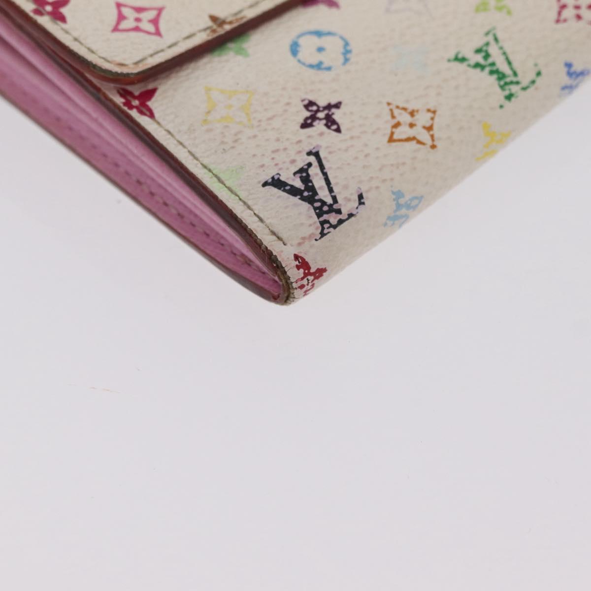 LOUIS VUITTON Monogram Multicolor Wallet 3 Set White LV Auth 207532