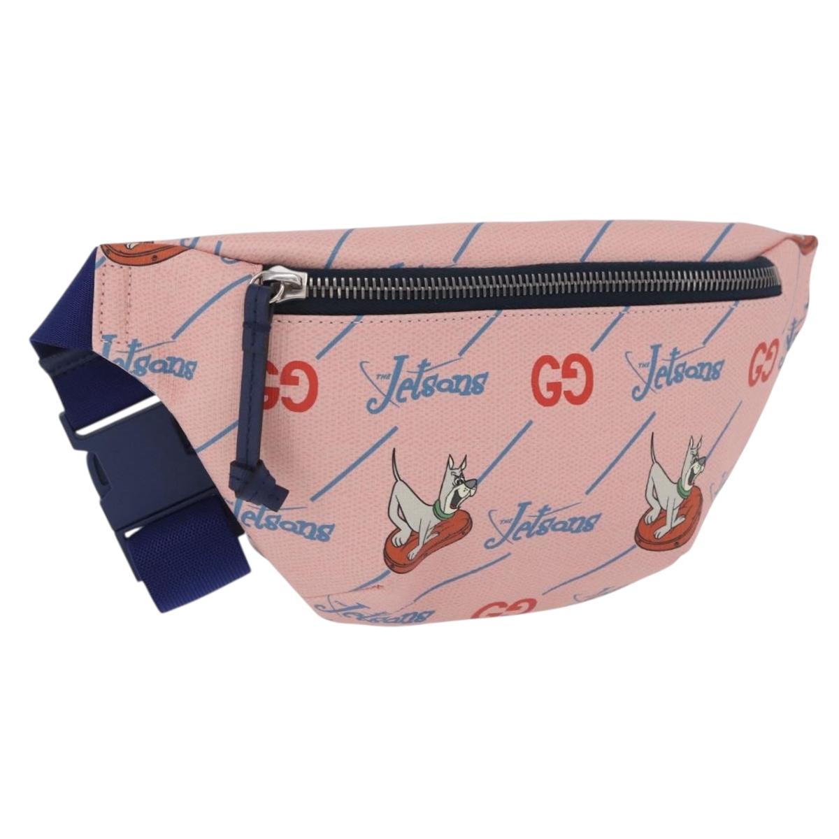 GUCCI Jetsons Collaboration Body Bag PVC Pink Silver 502095 Auth 207537M