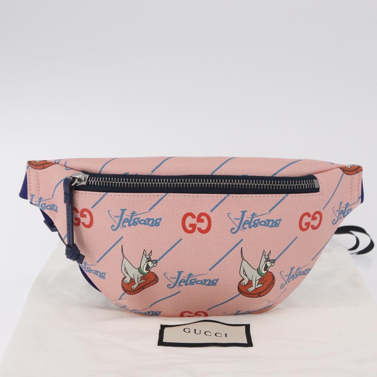 GUCCI Jetsons Collaboration Body Bag PVC Pink Silver 502095 Auth 207537M