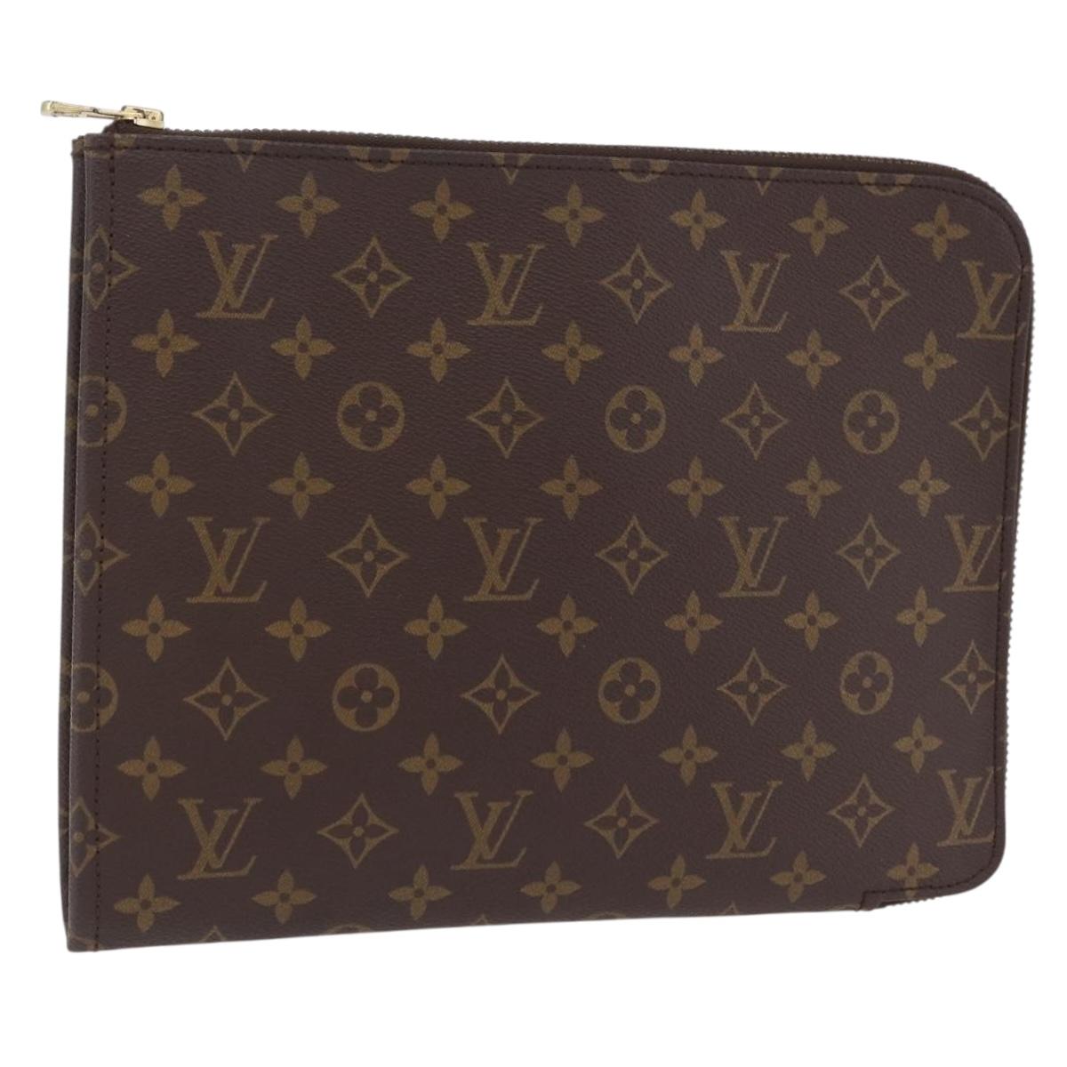 LOUIS VUITTON Monogram Poche Document 30 Clutch Bag M53457 LV Auth 207558A