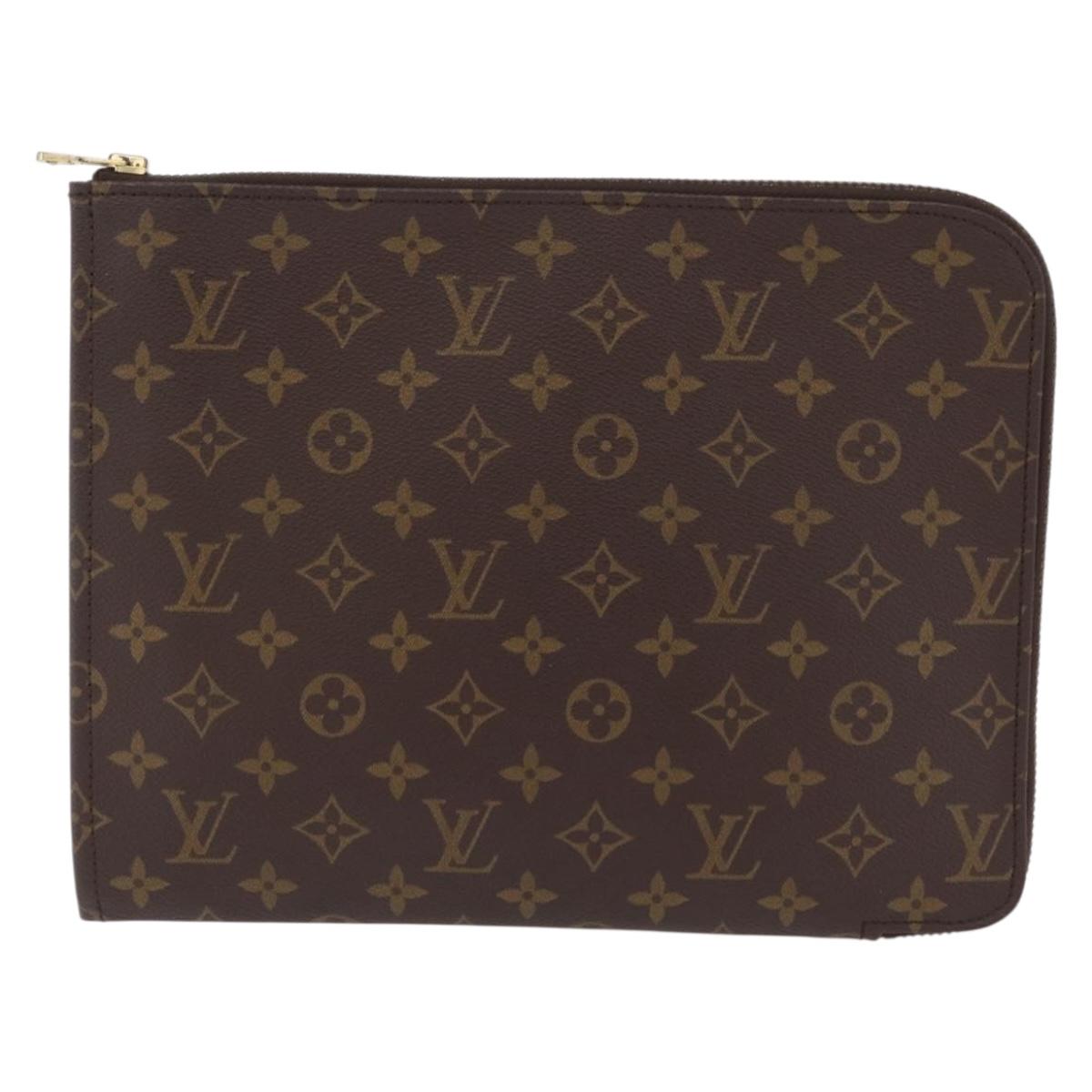 LOUIS VUITTON Monogram Poche Document 30 Clutch Bag M53457 LV Auth 207558A