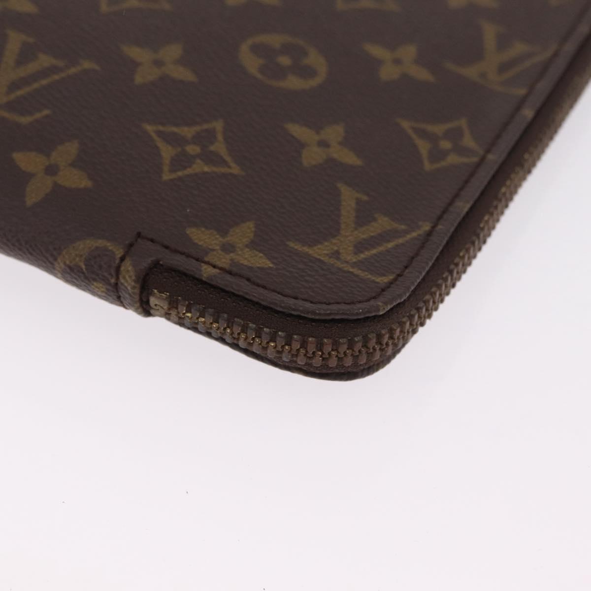 LOUIS VUITTON Monogram Poche Document 30 Clutch Bag M53457 LV Auth 207558A