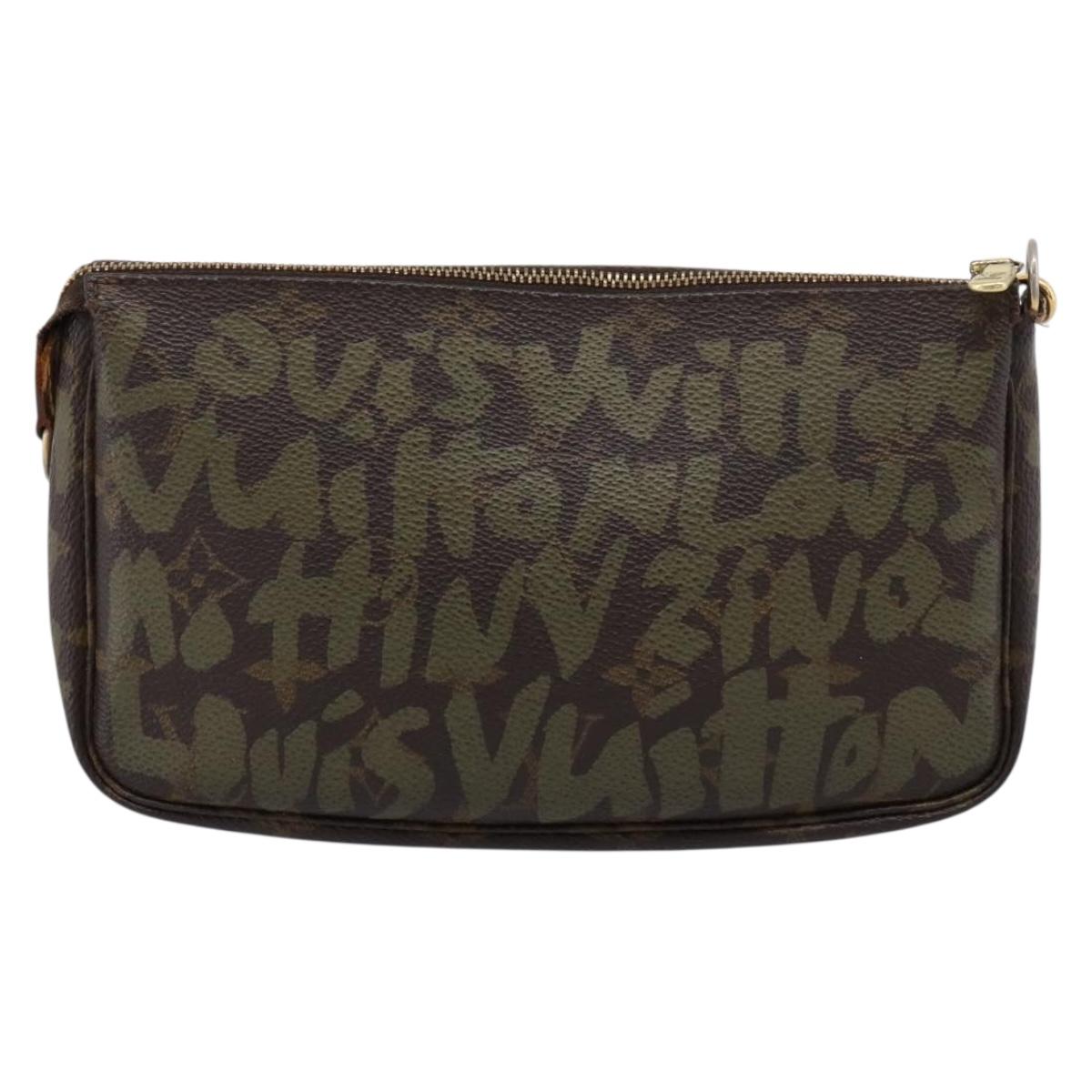 LOUIS VUITTON Monogram Graffiti Pochette Accessoires Khaki M92191 Auth 207561A