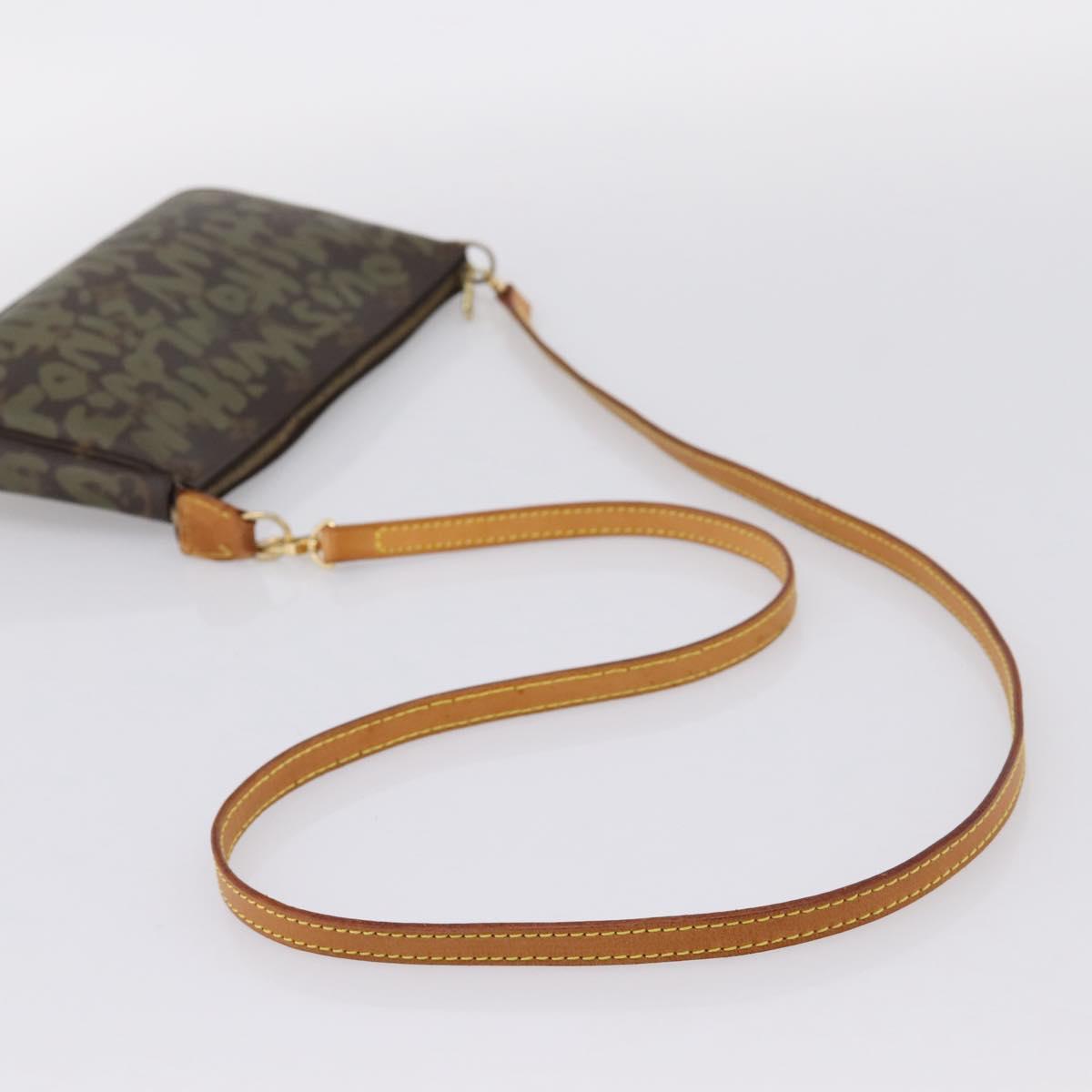 LOUIS VUITTON Monogram Graffiti Pochette Accessoires Khaki M92191 Auth 207561A