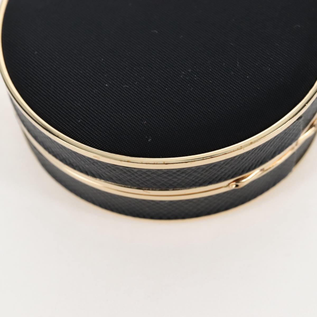 PRADA Neck Pouch Nylon Black Gold Tone Auth 207568M