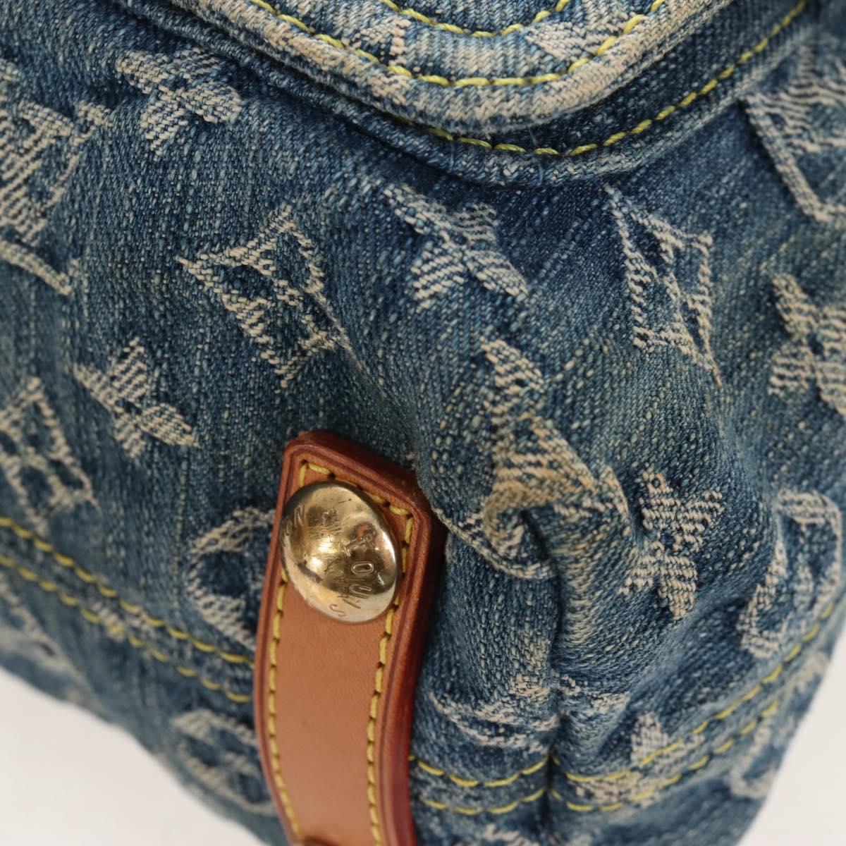 LOUIS VUITTON Monogram Denim Buggy PM Shoulder Bag Blue M95049 LV Auth 207579V
