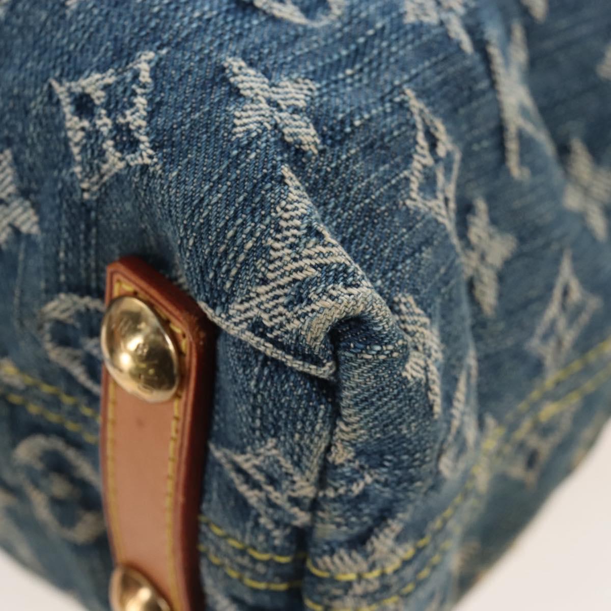 LOUIS VUITTON Monogram Denim Buggy PM Shoulder Bag Blue M95049 LV Auth 207579V