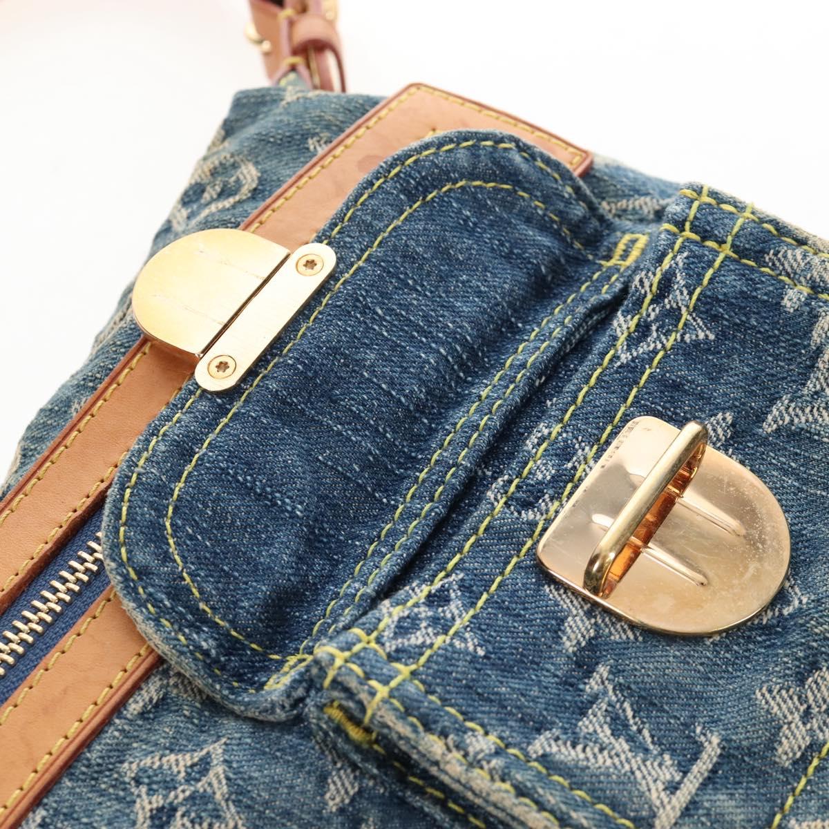 LOUIS VUITTON Monogram Denim Buggy PM Shoulder Bag Blue M95049 LV Auth 207579V