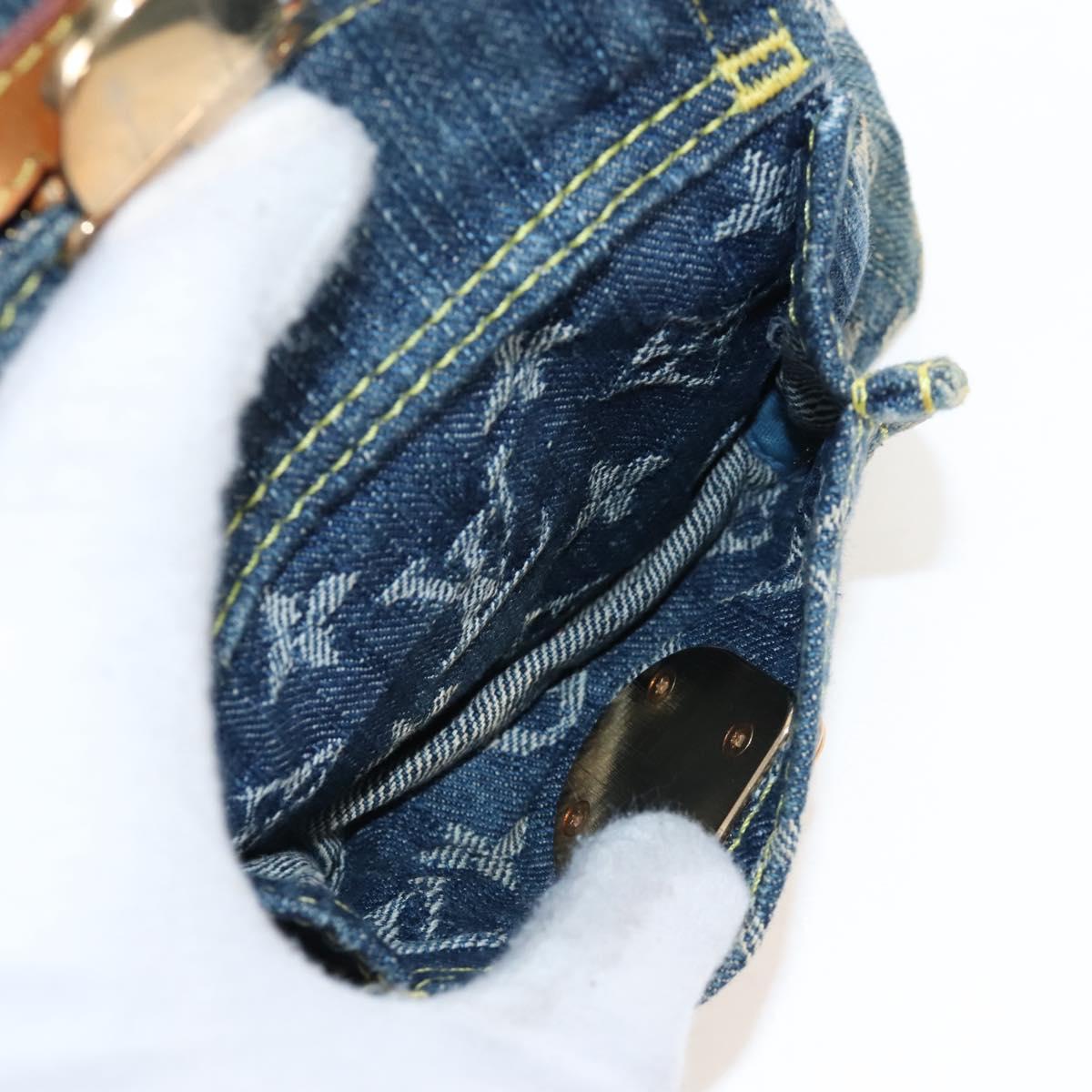 LOUIS VUITTON Monogram Denim Buggy PM Shoulder Bag Blue M95049 LV Auth 207579V