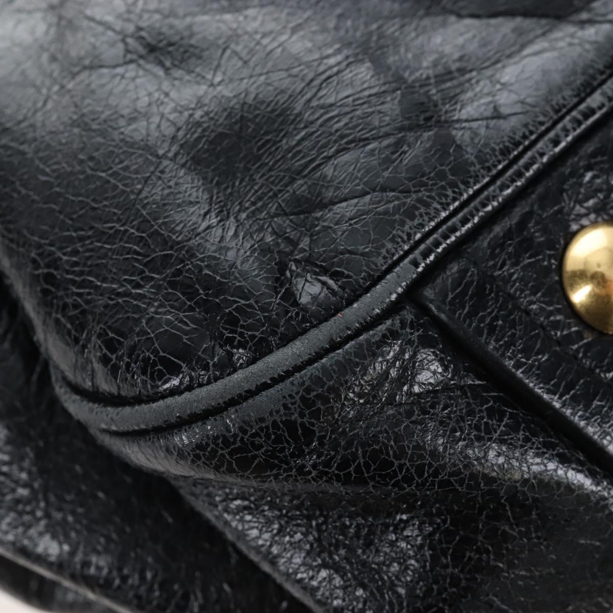 Miu Miu Tote Bag Vitellolux 2way Black Gold Auth 207580V