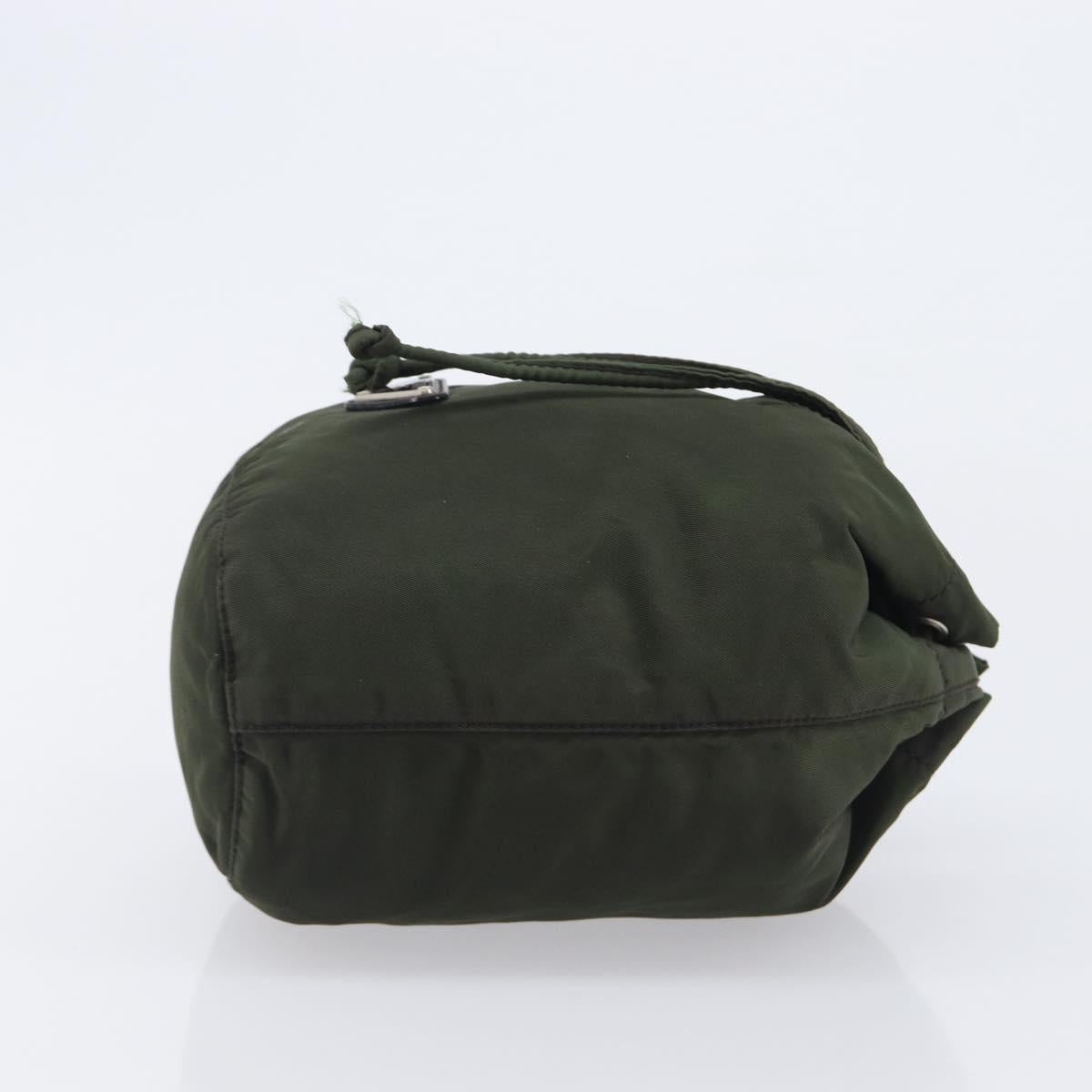 PRADA Pouch Nylon Green Silver Auth 207600A
