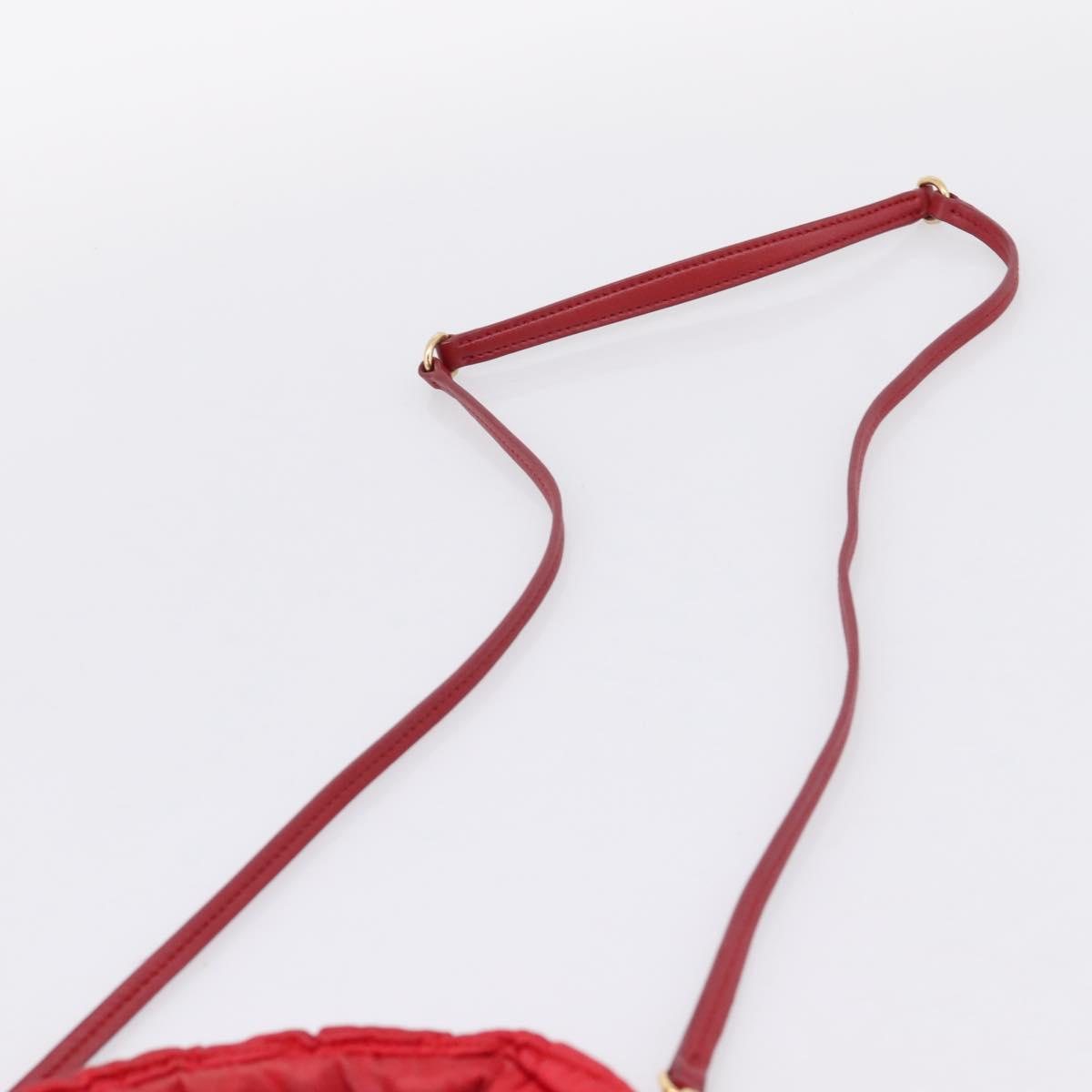 Miu Miu Matelasse Hand Bag Satin 2way Red Gold Auth 207610M