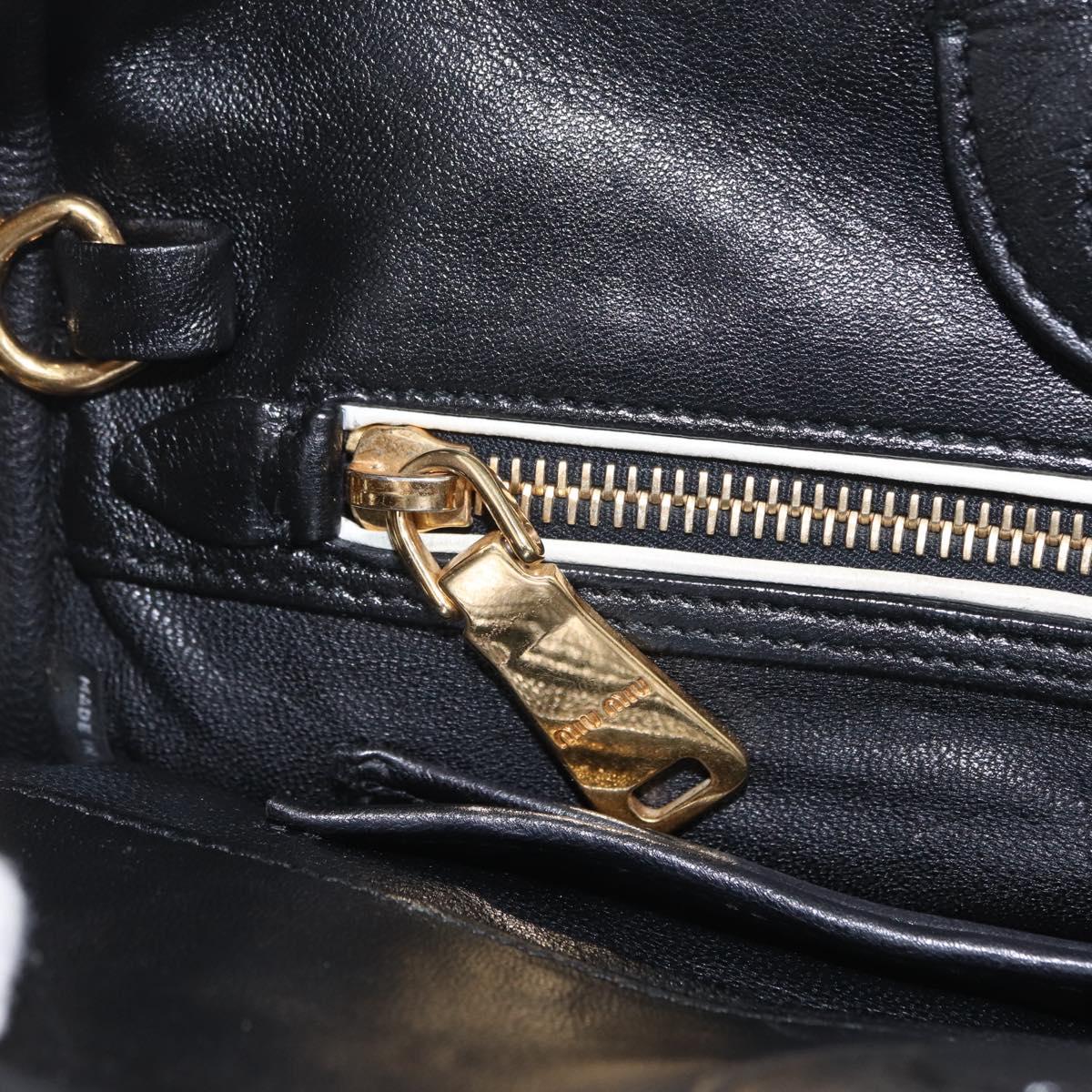 Miu Miu Biker Hand Bag Leather 2way Yellow Gold Auth 207612A
