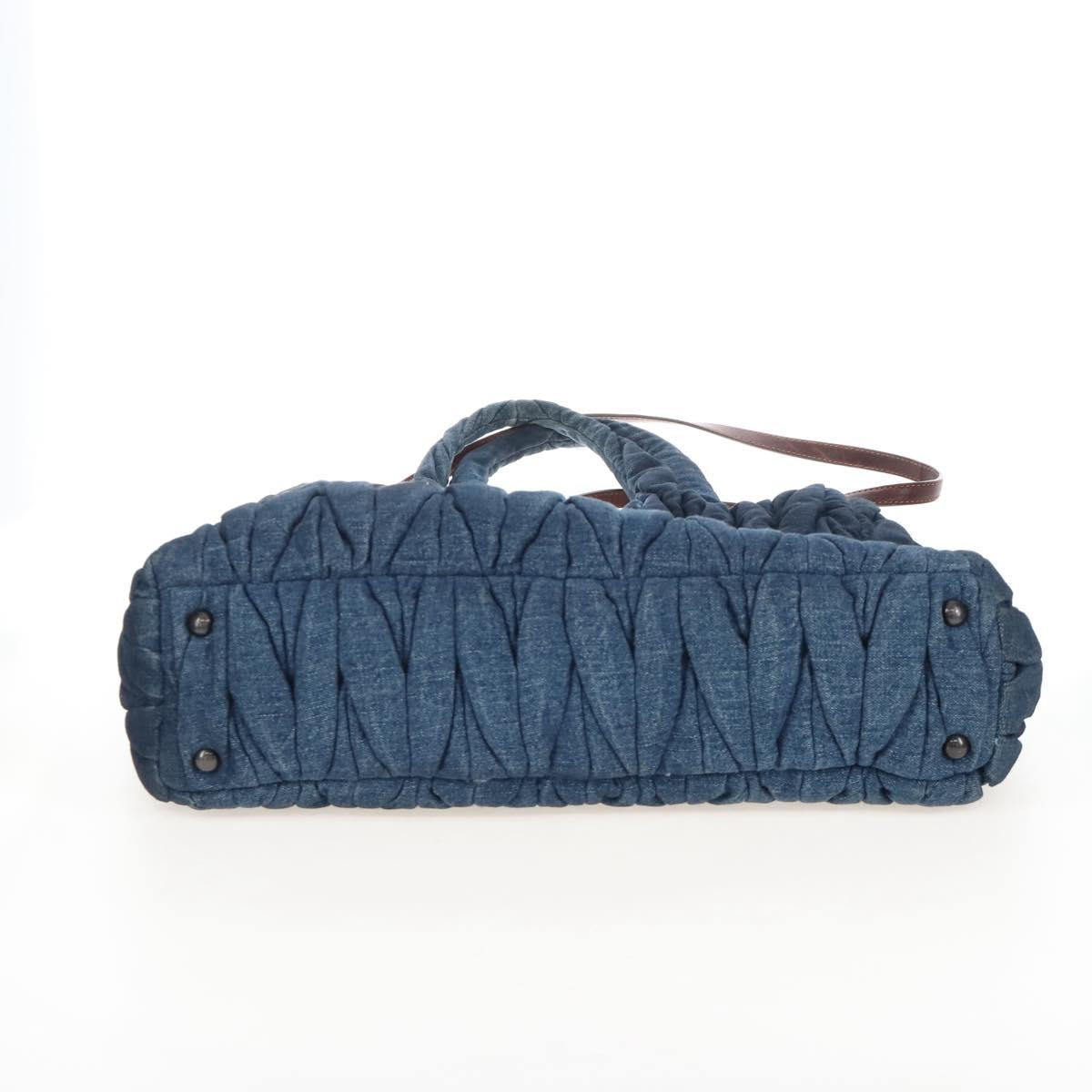 Miu Miu Matelasse Hand Bag Denim 2way Navy Auth 207622V
