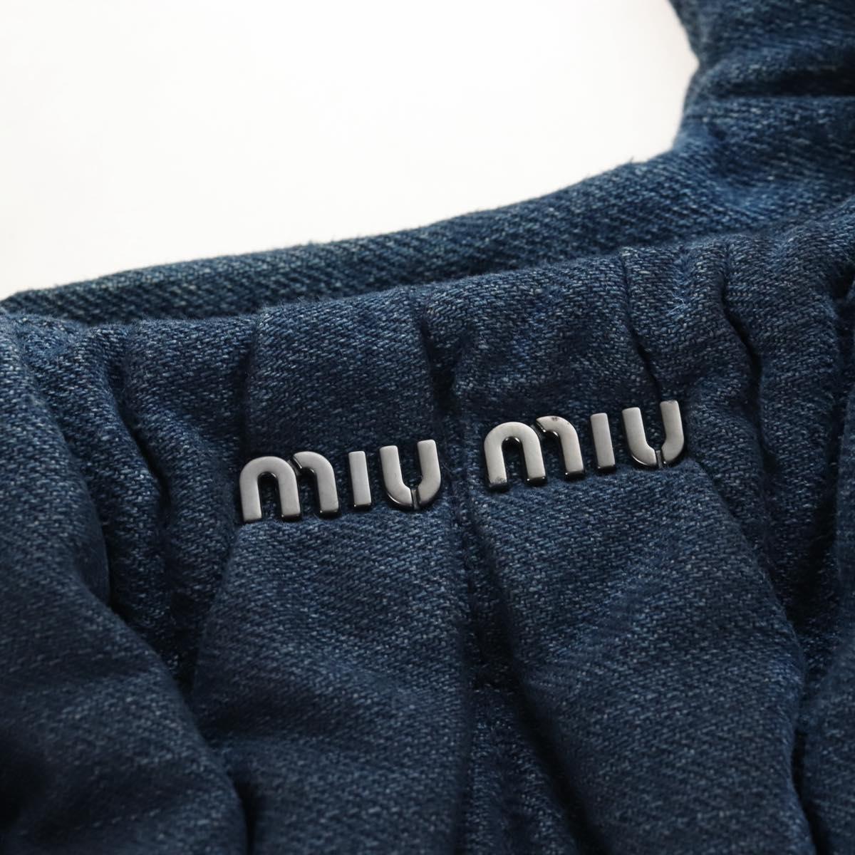 Miu Miu Matelasse Hand Bag Denim 2way Navy Auth 207622V