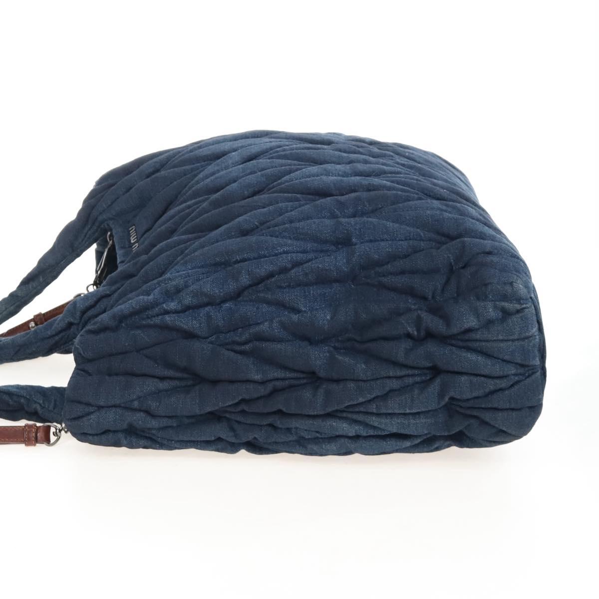Miu Miu Matelasse Hand Bag Denim 2way Navy Auth 207622V