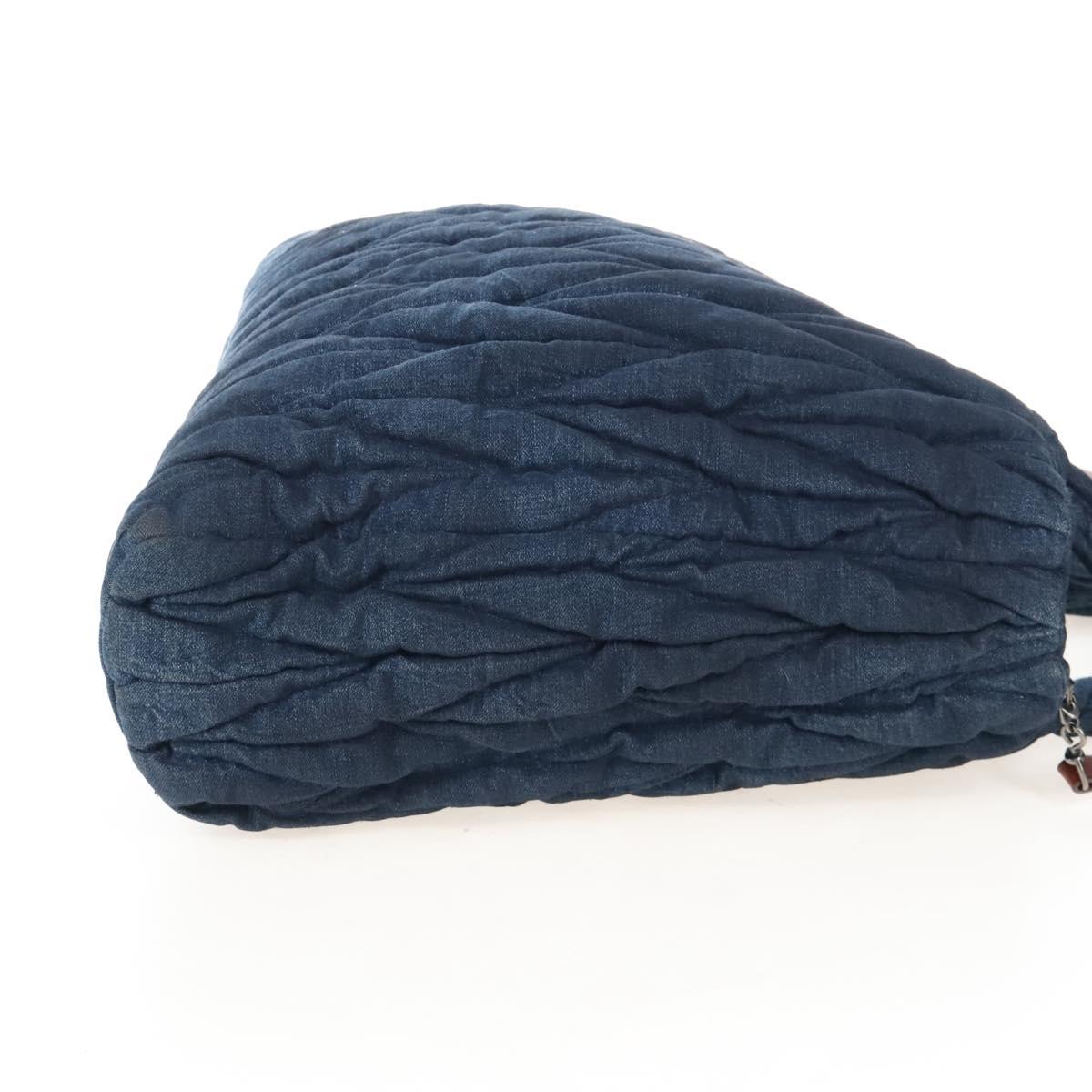 Miu Miu Matelasse Hand Bag Denim 2way Navy Auth 207622V