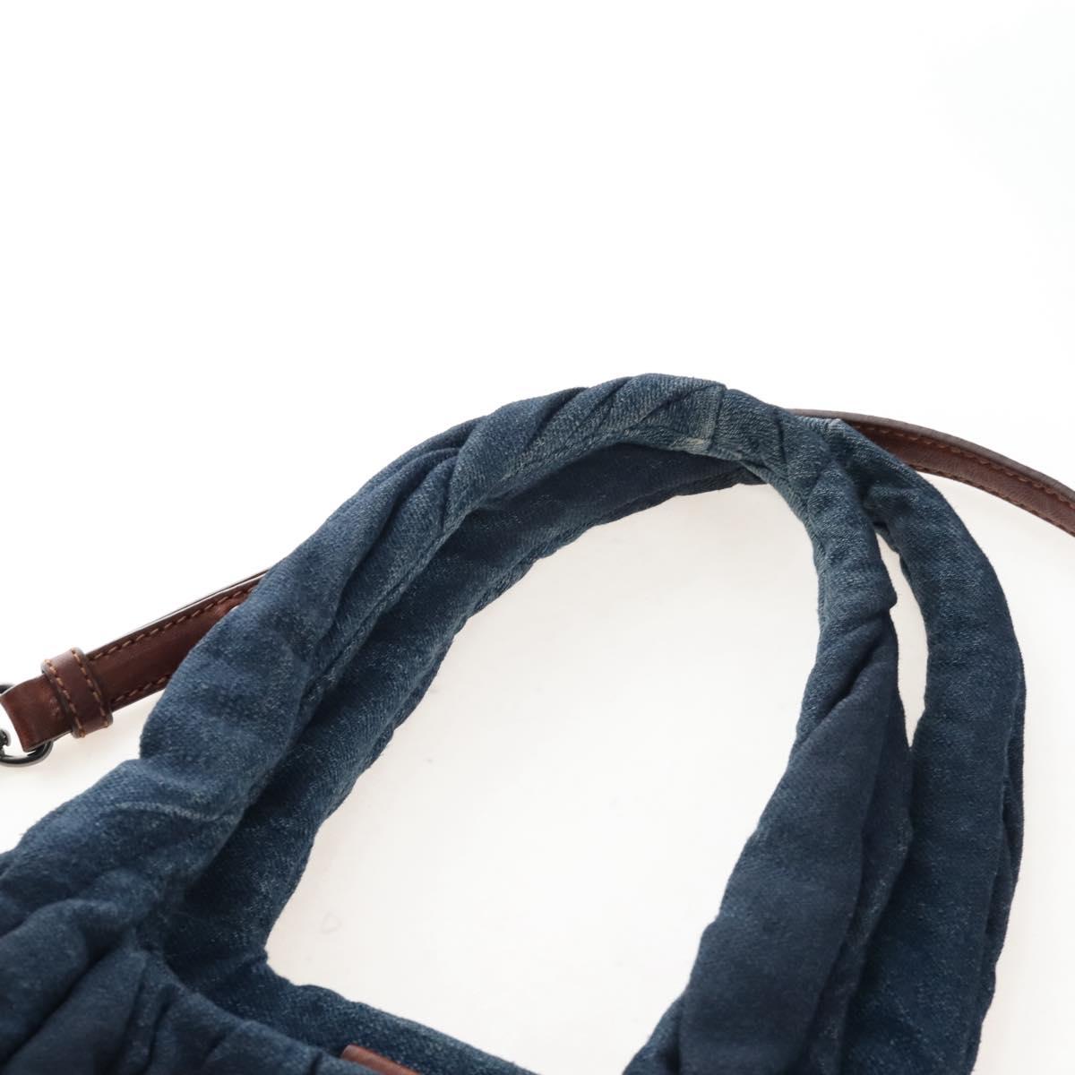 Miu Miu Matelasse Hand Bag Denim 2way Navy Auth 207622V