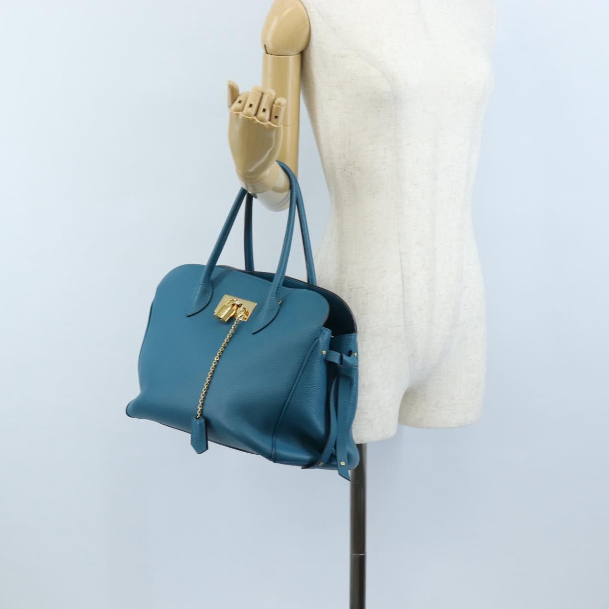 LOUIS VUITTON Mira MM Hand Bag Leather Blue M55023 LV Auth 207637M