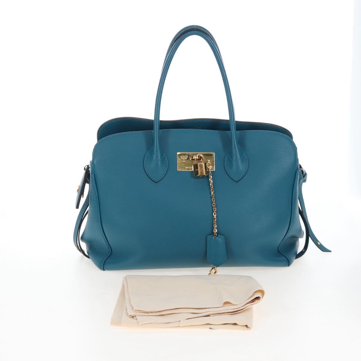 LOUIS VUITTON Mira MM Hand Bag Leather Blue M55023 LV Auth 207637M