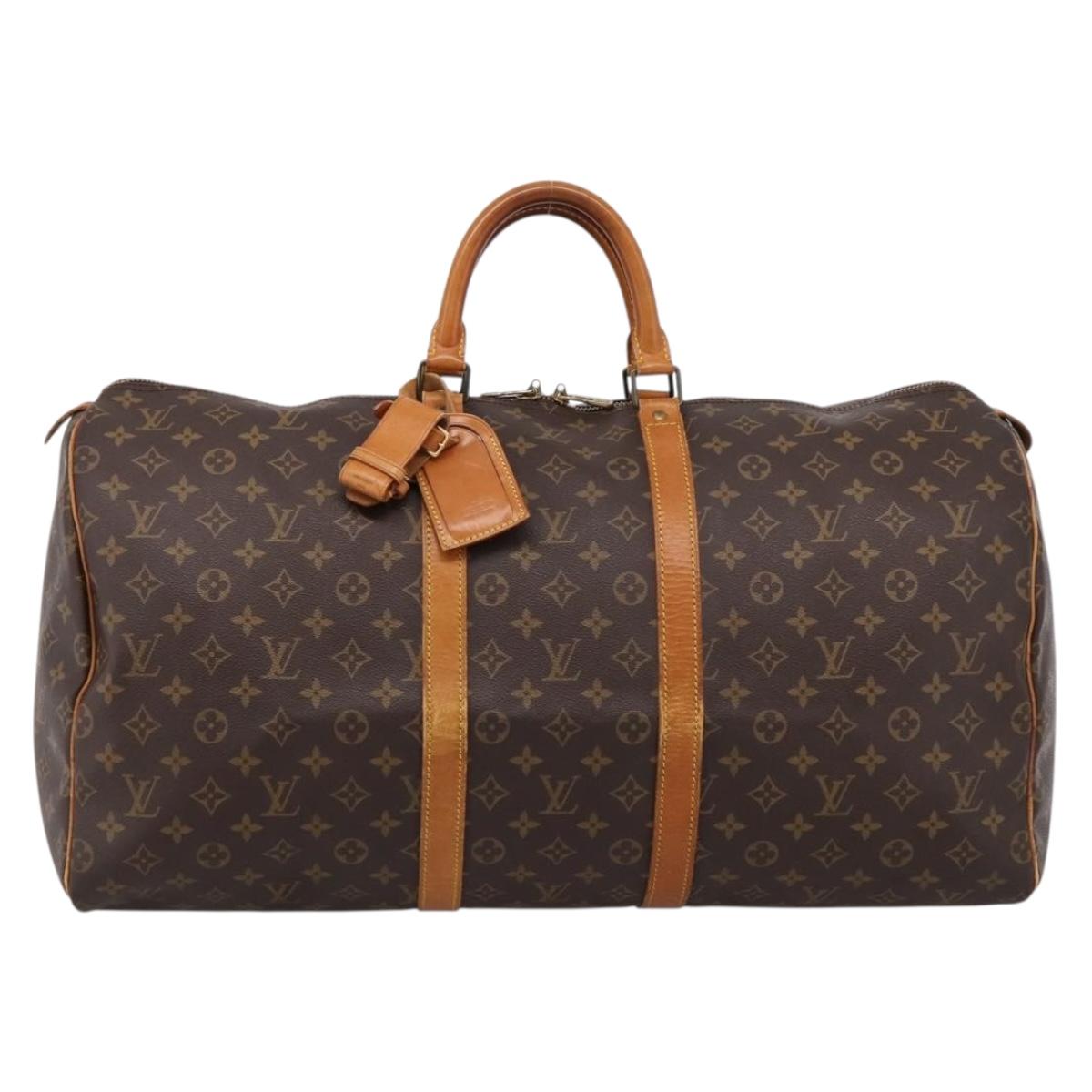 LOUIS VUITTON Monogram Keepall 55 Boston Bag M41424 LV Auth 207640