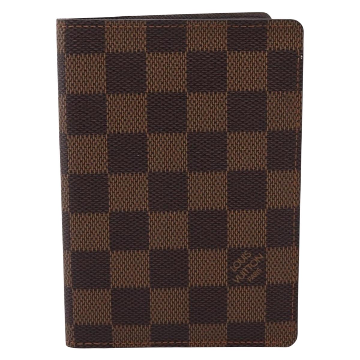 LOUIS VUITTON Damier Ebene Couverture Passport Case N60189 LV Auth 207652V