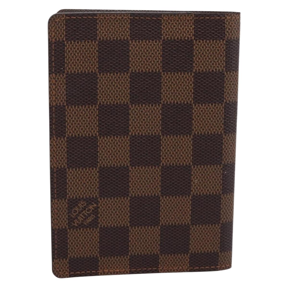LOUIS VUITTON Damier Ebene Couverture Passport Case N60189 LV Auth 207652V