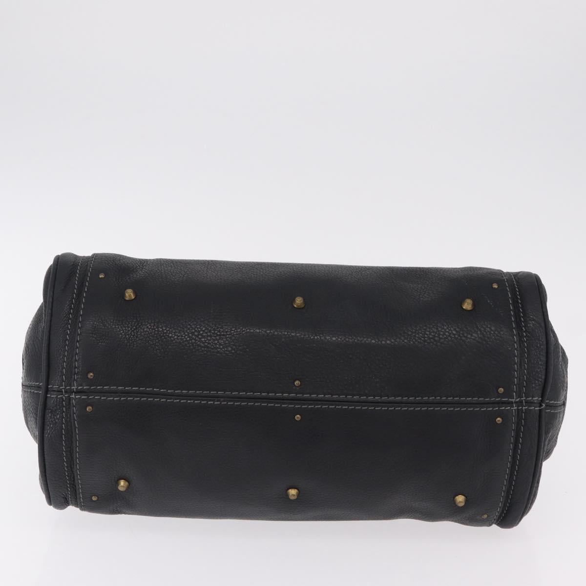 Chloe Paddington Hand Bag Leather Black Gold Tone Auth 207667V