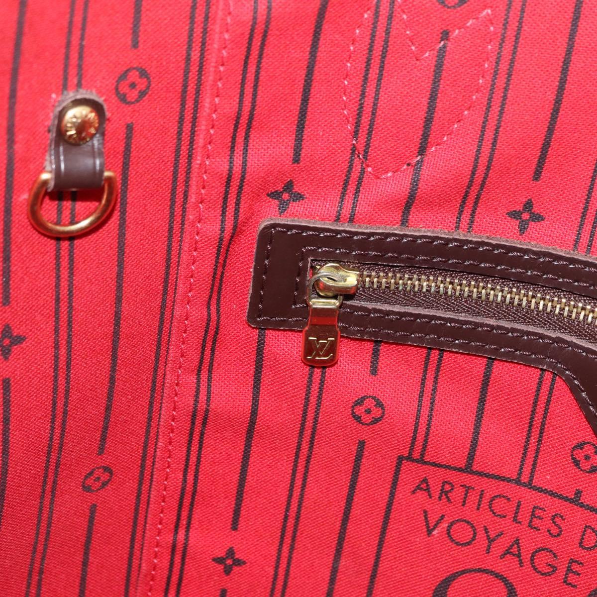 LOUIS VUITTON Damier Ebene Neverfull MM Tote Bag N51105 LV Auth 207670