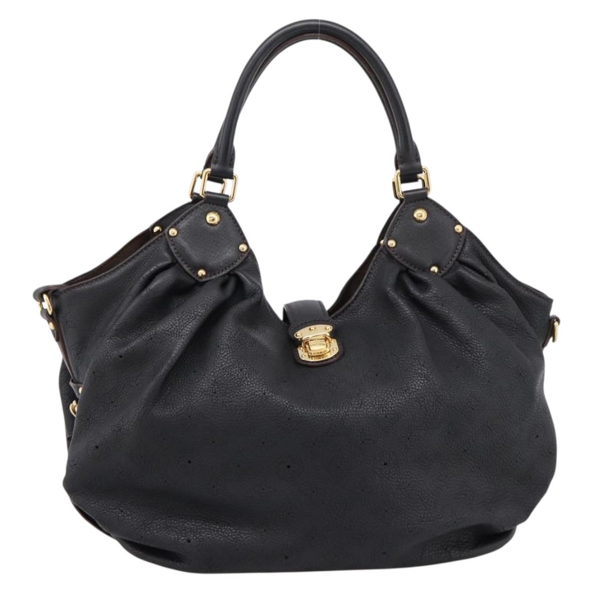 LOUIS VUITTON Mahina L Hand Bag Leather Black M95765 LV Auth 207687V
