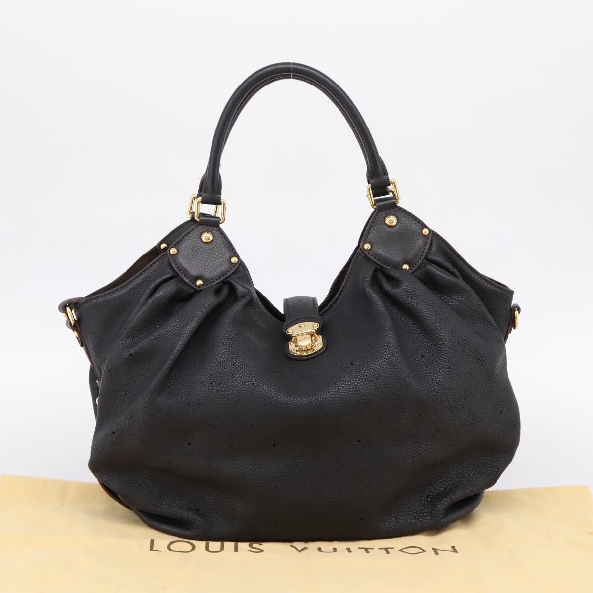 LOUIS VUITTON Mahina L Hand Bag Leather Black M95765 LV Auth 207687V