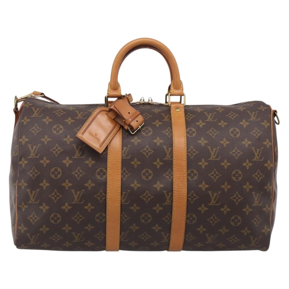 LOUIS VUITTON Monogram Keepall Bandouliere 45 Boston Bag M41418 LV Auth 207689