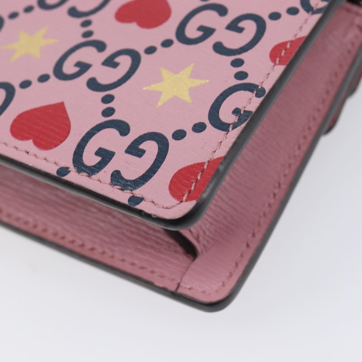 GUCCI Dionysus Chain Shoulder Bag Leather Pink Silver 476432 Auth 207694SAM