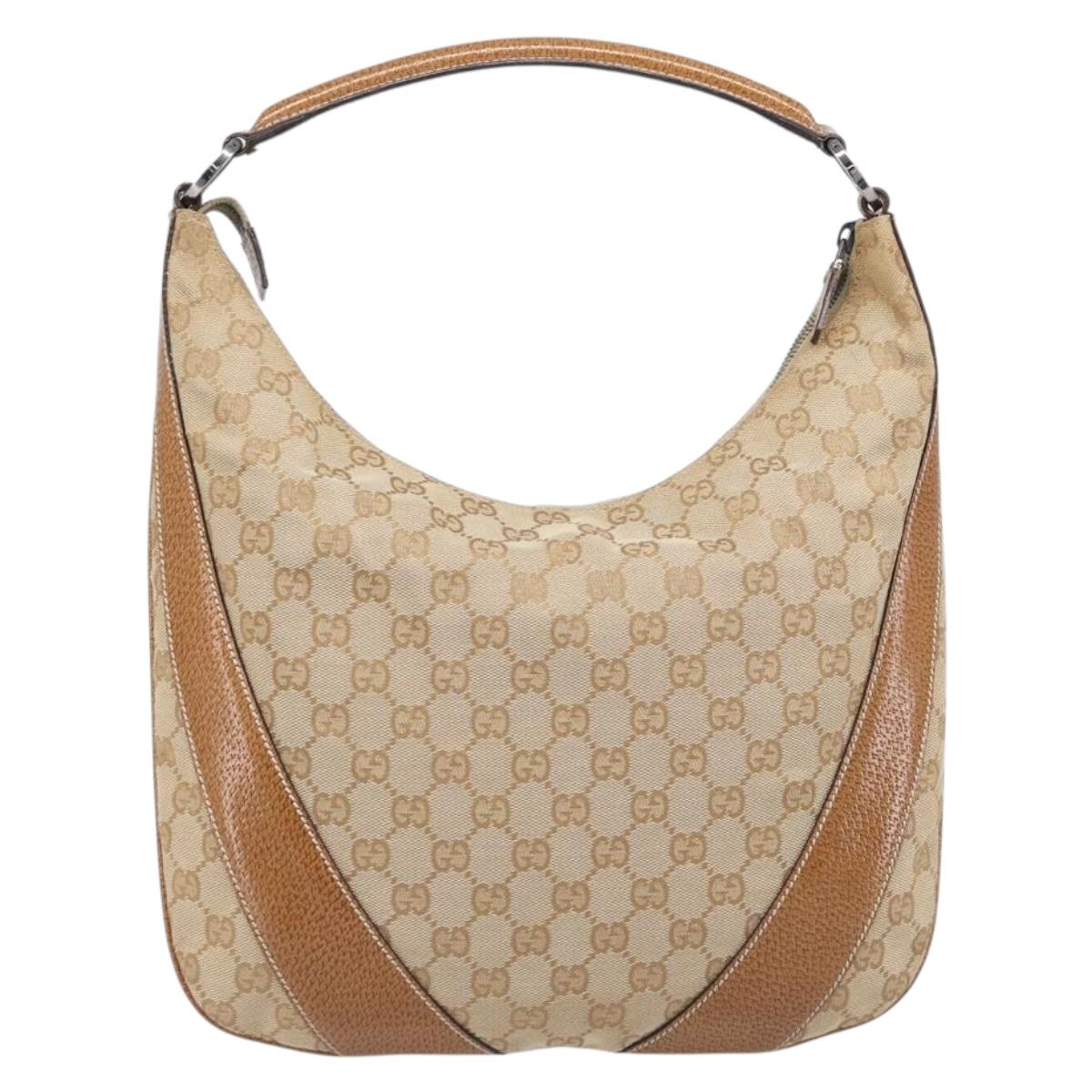 LOUIS VUITTON GG Canvas Shoulder Bag Beige Silver 124357 LV Auth 207700A