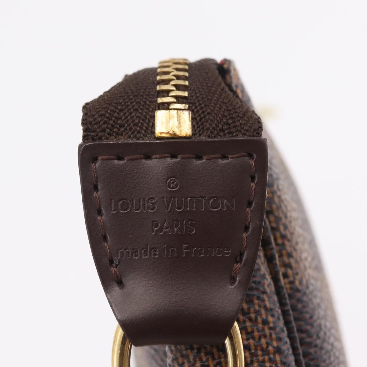 LOUIS VUITTON Damier Ebene Mini Pochette Accessoires Pouch N58009 Auth 207712V