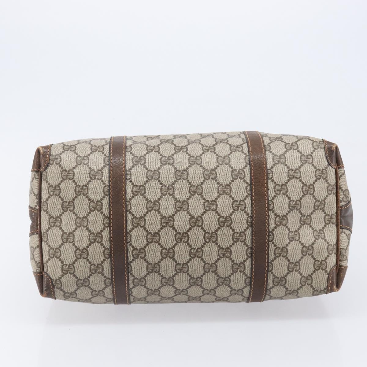 GUCCI GG Supreme Boston Bag PVC Beige Gold Tone 25 02 2112 Auth 207725