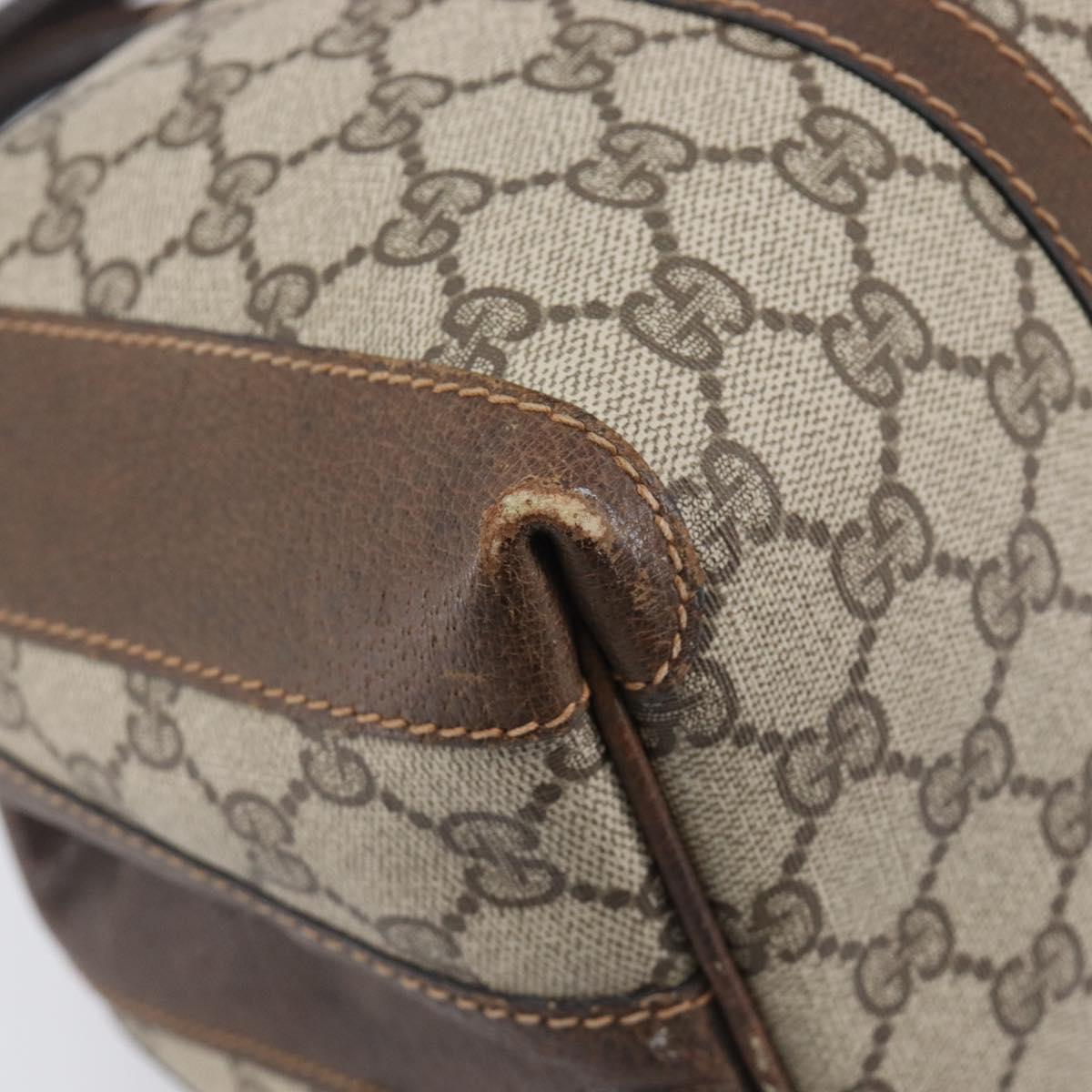 GUCCI GG Supreme Boston Bag PVC Beige Gold Tone 25 02 2112 Auth 207725