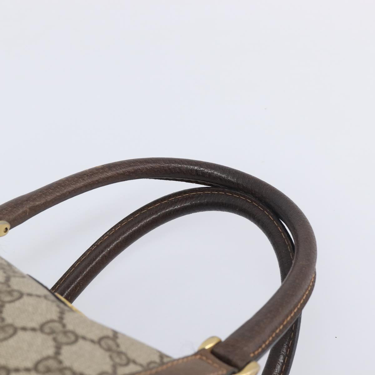 GUCCI GG Supreme Boston Bag PVC Beige Gold Tone 25 02 2112 Auth 207725