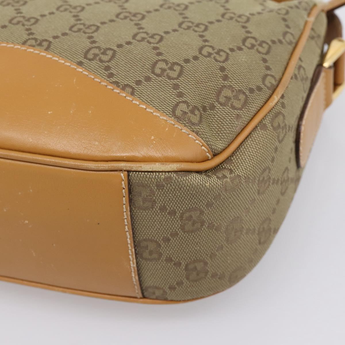 GUCCI GG Canvas Shoulder Bag Beige Gold Tone 007 290 4 0209 0 Auth 207728