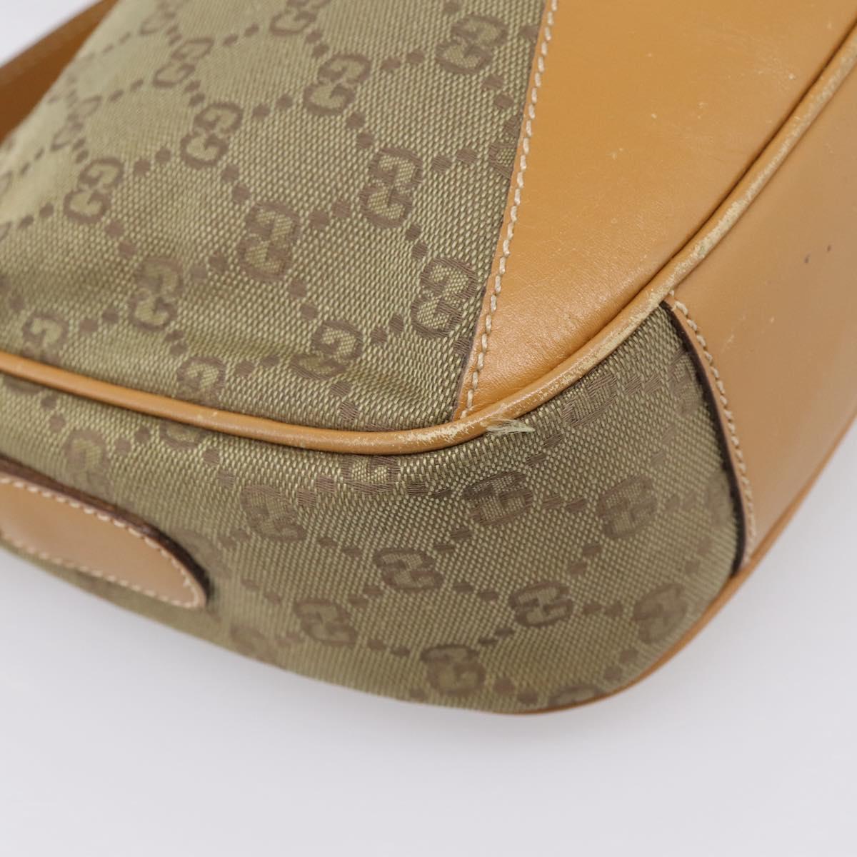GUCCI GG Canvas Shoulder Bag Beige Gold Tone 007 290 4 0209 0 Auth 207728