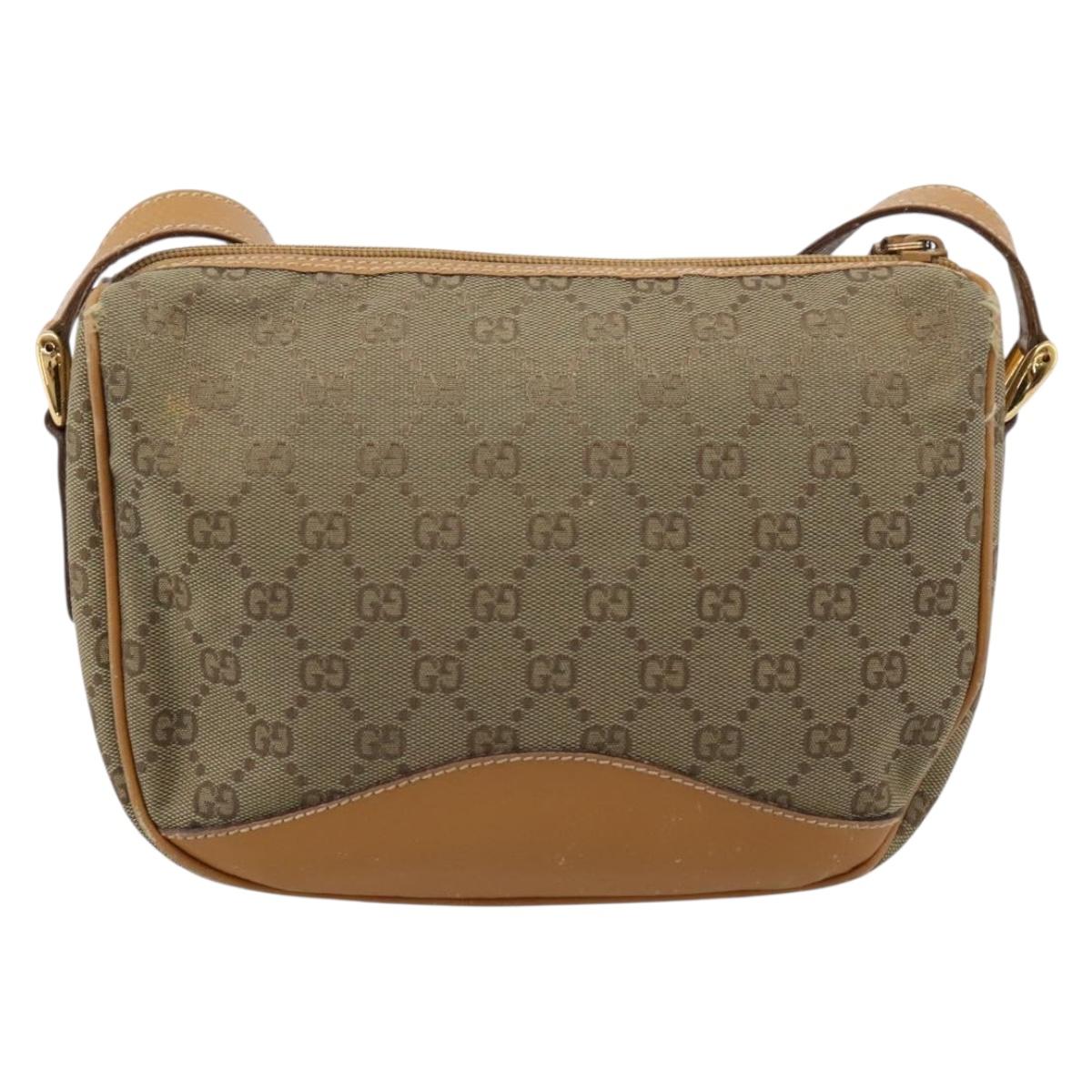 GUCCI GG Canvas Shoulder Bag Beige Gold Tone 007 290 4 0209 0 Auth 207728
