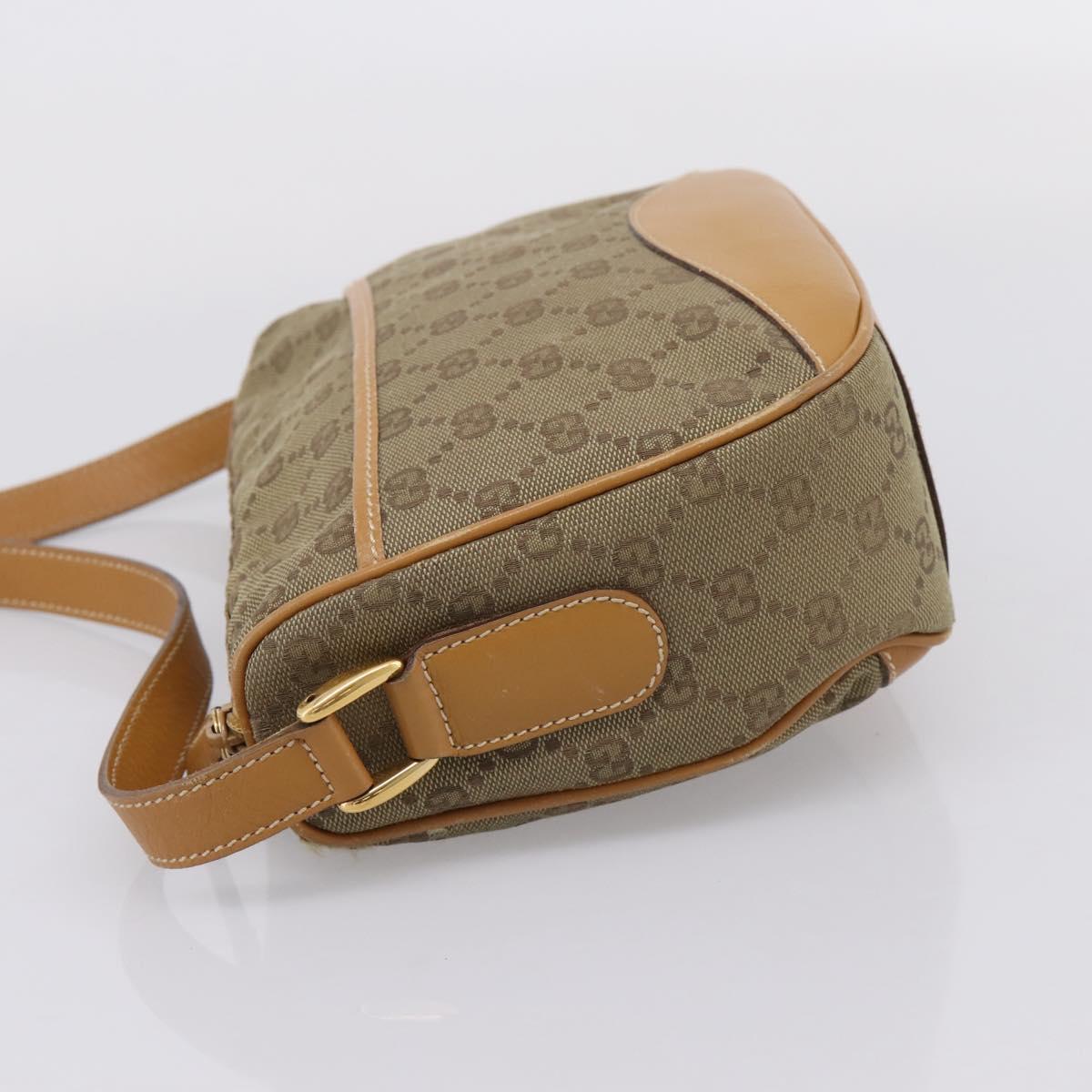 GUCCI GG Canvas Shoulder Bag Beige Gold Tone 007 290 4 0209 0 Auth 207728