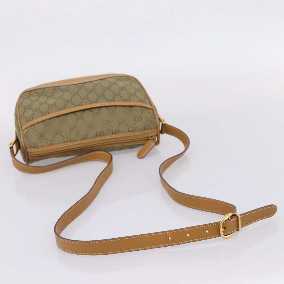 GUCCI GG Canvas Shoulder Bag Beige Gold Tone 007 290 4 0209 0 Auth 207728